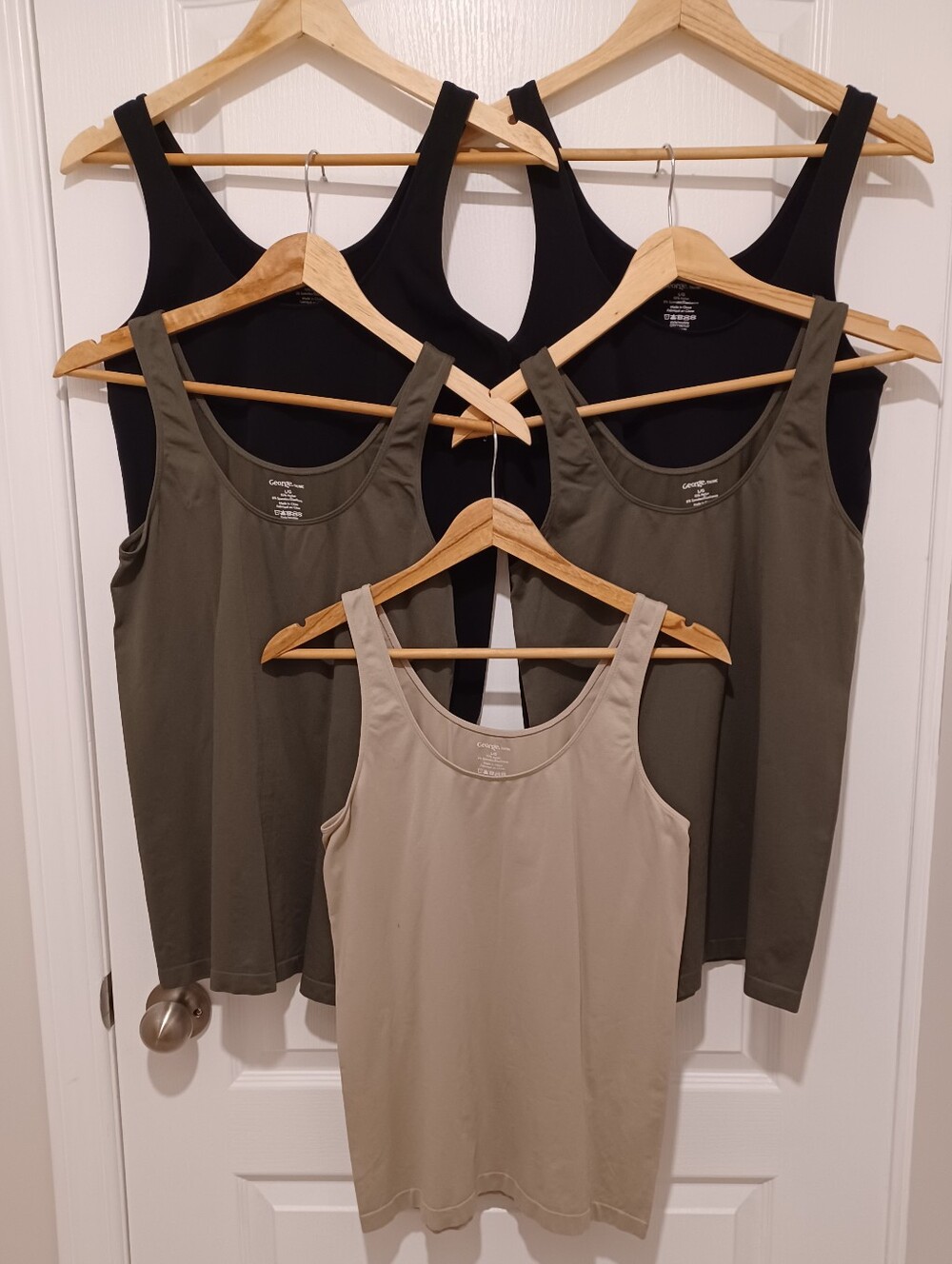 Lot Of 5 George Women’s Tank Top - Black, Olive, Beige